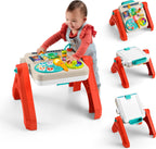 Fisher-Price Baby & Toddler Toy Laugh & Learn 4-in-1 Activity Table & Art Easel with Educational Music for Ages 6+ Months, Multilanguage Version