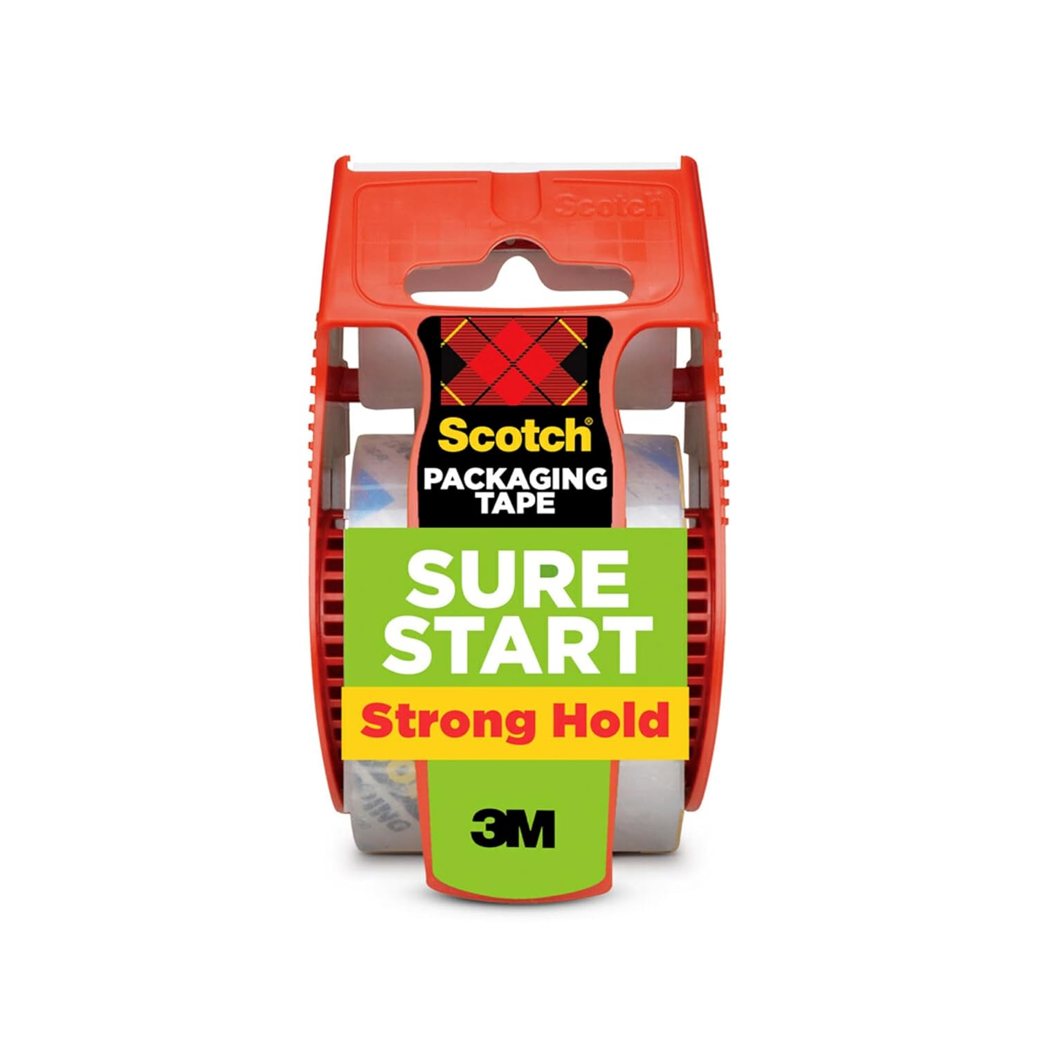 Scotch Sure Start Packing Tape, Clear, Holiday Wrapping Tape with Quiet Unwind and Easy Start, 1.88 in. x 22.2 yd., 6 Tape Rolls with Dispensers