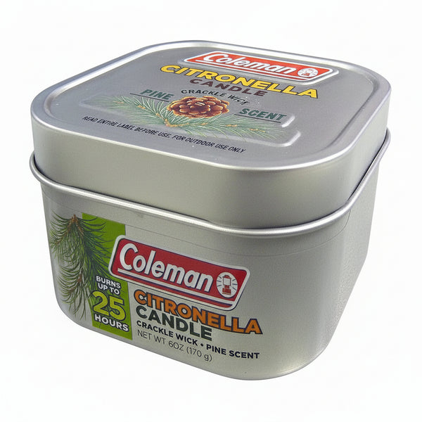 Coleman Pine Scent Citronella Candle with Wooden Crackle Wick - 6 oz
