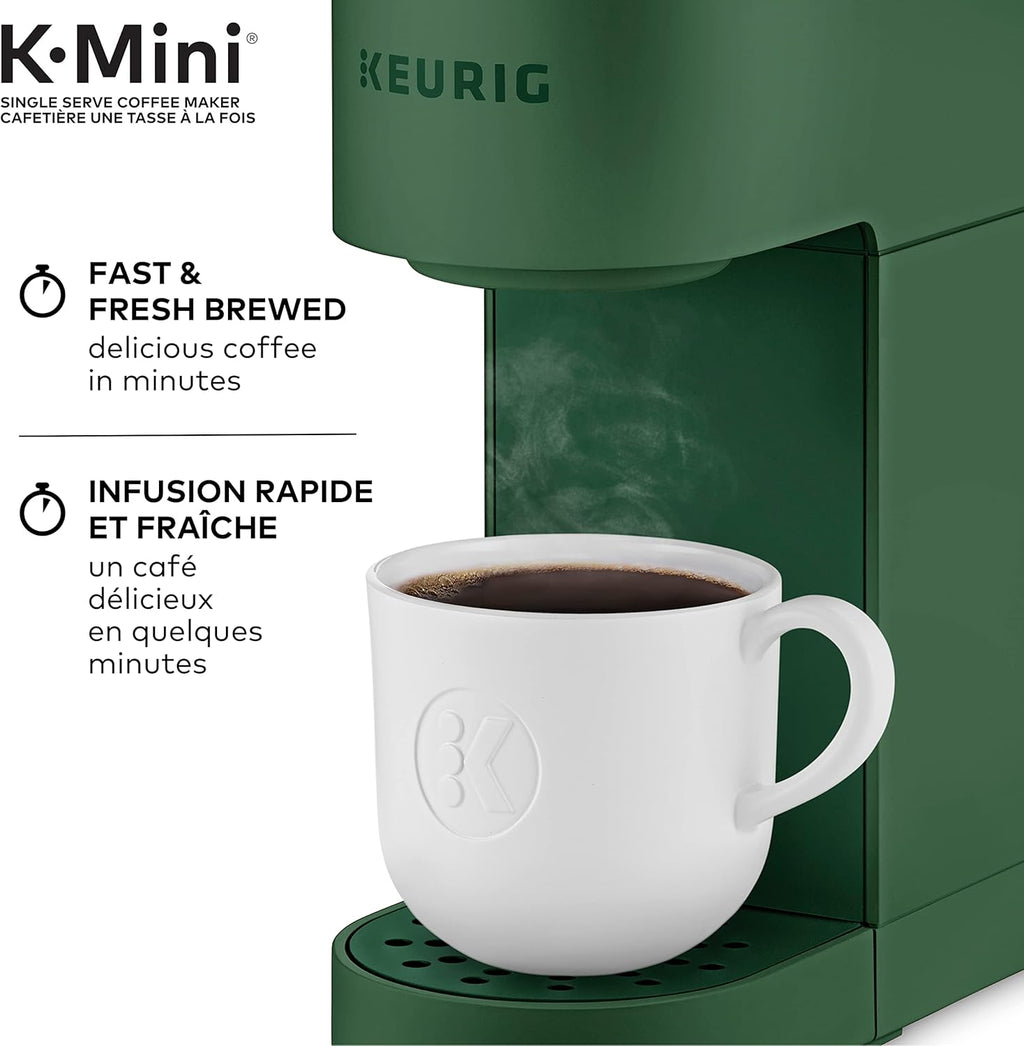 Keurig K-Mini Single Serve K-Cup Pod Coffee Maker, Featuring An Ultra-sleek Design, Evergreen