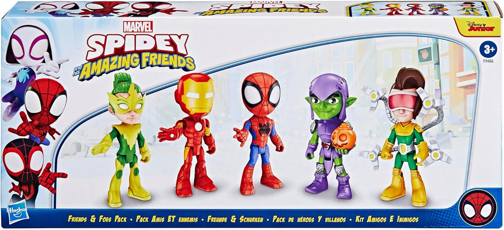 Spidey and his Amazing Friends Hasbro Marvel, Friends & Foes Pack, 5 Action Figures, 4-Inch, Preschool Super Hero Toys for Kids Ages 3 and Up (Amazon Exclusive)