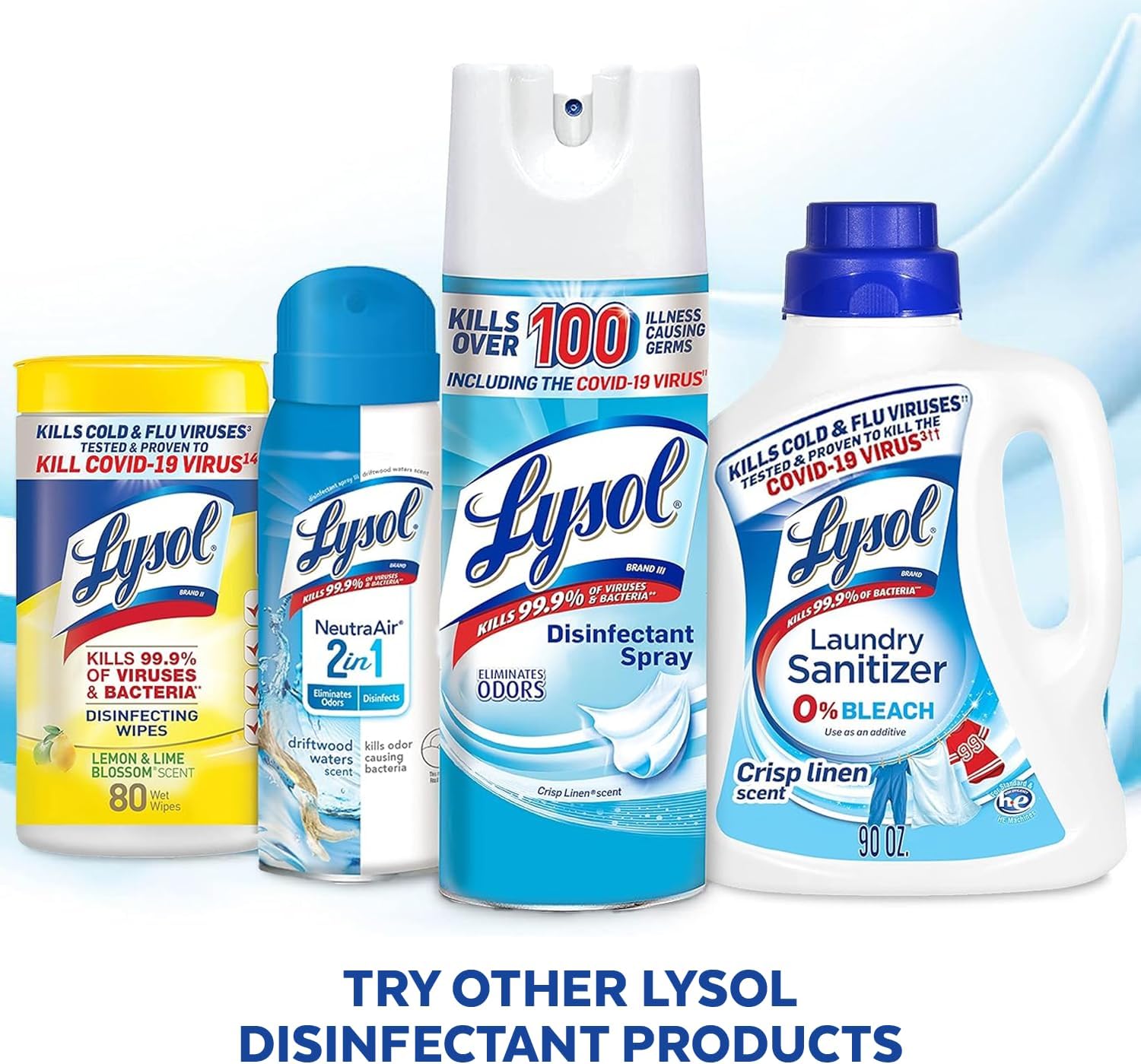 Lysol Disinfectant Spray, Sanitizing and Antibacterial Spray, For Disinfecting and Deodorizing, Crisp Linen, 12.5 Fl Oz (Pack of 2)
