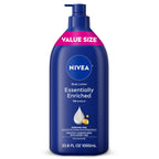 NIVEA Essentially Enriched Body Lotion for Very Dry Skin with Hyaluronic Acid, Almond Oil and Deep Nourishing Serum, 72-Hour Body Moisturizer, 16.9 Fl Oz Pump Bottle, Pack of 2