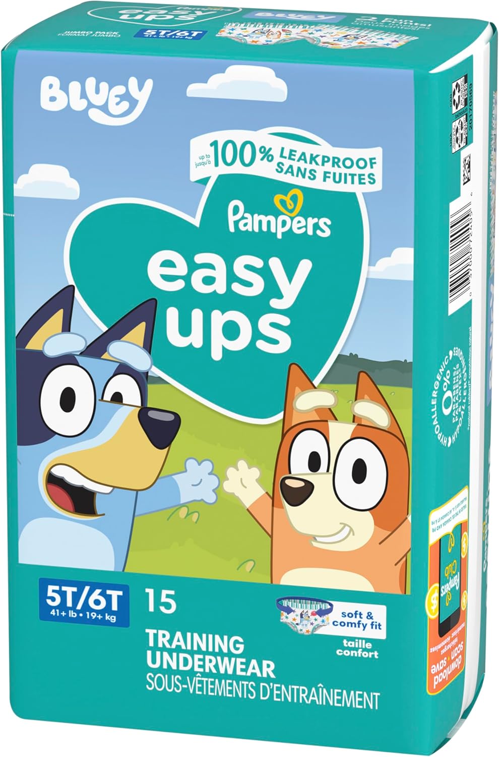 Pampers Training Pants - Easy Ups Boys & Girls Bluey - Size 5T-6T, 84 Count, Children's Potty Underwear (Packaging May Vary)