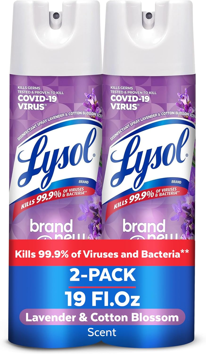 Lysol Disinfectant Spray, Sanitizing And Antibacterial Spray, For Disinfecting And Deodorizing, Early Morning Breeze, 19 Fl Oz (Pack Of 2), Packaging May Vary