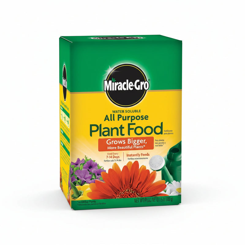 Miracle-Gro Water Soluble All Purpose Plant Food, For All Indoor or Outdoor Plants, Roses, Flowers, Vegetables, Houseplants, Trees, and Shrubs, 1.5 lbs
