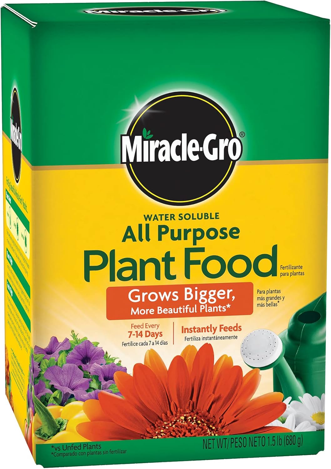 Miracle-Gro Water Soluble All Purpose Plant Food, For All Indoor or Outdoor Plants, Roses, Flowers, Vegetables, Houseplants, Trees, and Shrubs, 1.5 lbs