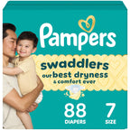 Pampers Swaddlers Diapers, Size 5 (20-37 lbs), 132 Count, Absorbent, Keeps Baby Dry and Comfortable, Skin Safe Disposable Baby Diaper (Packaging May Vary)