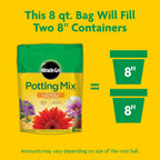 Miracle-Gro Potting Mix, For Container Plants, Flowers, Vegetables, Shrubs, Annuals, Perennials, Feeds up to 6 Months, 8 qt., 2-Pack