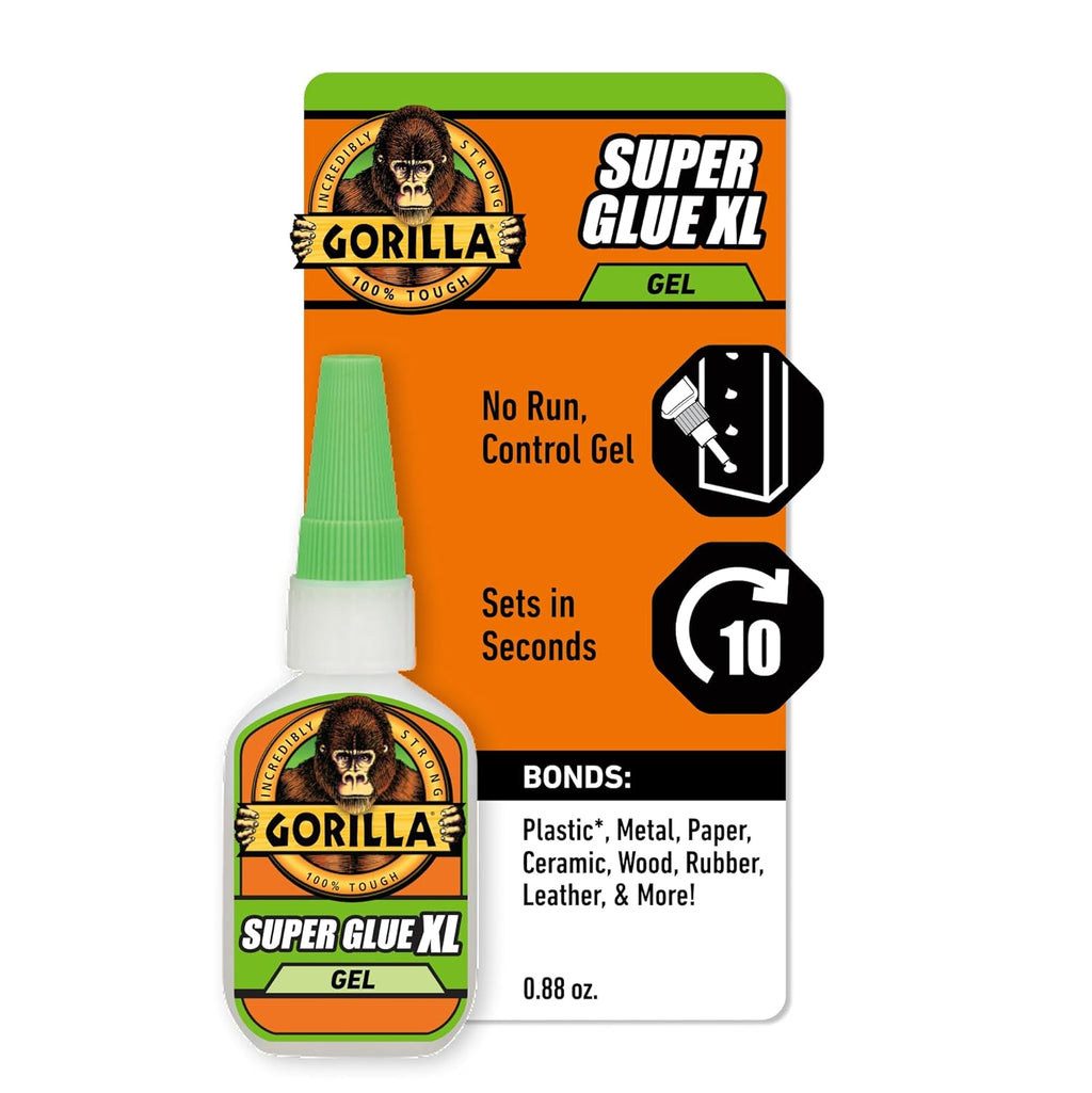 Gorilla Super Glue Gel XL, Clear Glue, 25 Gram (Pack of 1) - All Purpose and Fast Setting for Projects and Repairs