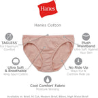 Hanes Women's Underwear Briefs Pack, 10-Pack, Cotton Panties for Women, Moisture-Wicking, Full Coverage