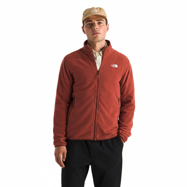 The North Face Men's Glacier Fleece Jacket - Soft Fleece Zip Up Jacket, Zip Pockets, Reinforced Binding, Iron Clay, X-Large