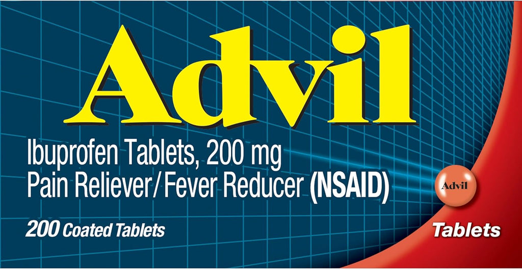 Advil Pain Reliever and Fever Reducer, Pain Relief Medicine with Ibuprofen 200mg for Headache, Backache, Menstrual Pain and Joint Pain Relief - 200 Coated Tablets
