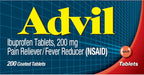 Advil Pain Reliever and Fever Reducer, Pain Relief Medicine with Ibuprofen 200mg for Headache, Backache, Menstrual Pain and Joint Pain Relief - 200 Coated Tablets
