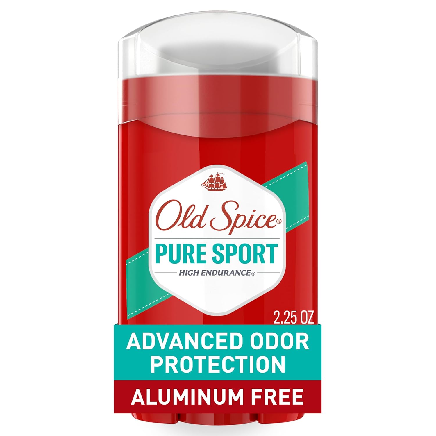 Old Spice Aluminum Free Deodorant For Men, High Endurance, 24/7 Sweat Defense & Odor Protection, 24/7 Freshness & Lasting Scent, Pure Sport Scent, 3.0 oz (Pack of 2)