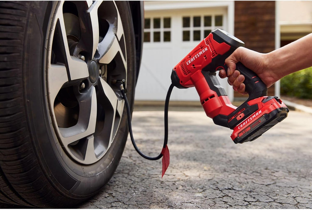 CRAFTSMAN V20 Air Compressor Portable, Cordless Tire Inflator, Up To 150 PSI Tire Pump, with Digital Pressure Gauge, Tool Only (CMCE521B)