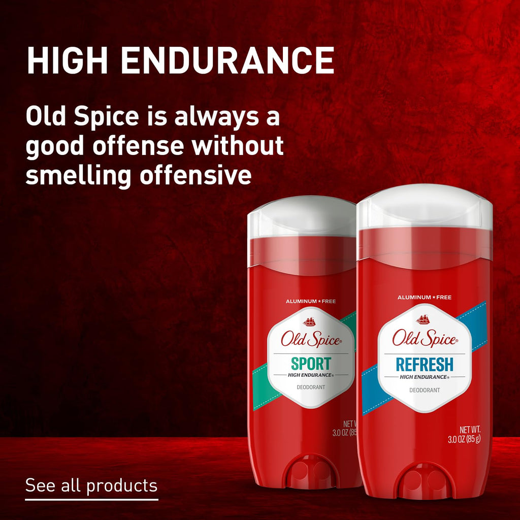 Old Spice Aluminum Free Deodorant For Men, High Endurance, 24/7 Sweat Defense & Odor Protection, 24/7 Freshness & Lasting Scent, Sport Scent, 3.0 oz (Pack of 3)