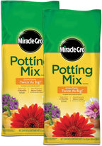 Miracle-Gro Potting Mix, For Container Plants, Flowers, Vegetables, Shrubs, Annuals, Perennials, Feeds up to 6 Months, 8 qt., 2-Pack