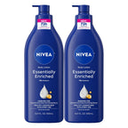 NIVEA Essentially Enriched Body Lotion for Very Dry Skin with Hyaluronic Acid, Almond Oil and Deep Nourishing Serum, 72-Hour Body Moisturizer, 16.9 Fl Oz Pump Bottle, Pack of 2