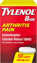 Tylenol Acetaminophen 650mg Extended Release Caplets, 8 Hour Arthritis Pain Relief, Joint Pain Reliever, Fever Reducer, Fast & Long-Lasting Relief, Oral Medicine for Minor Aches, 225 Count