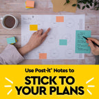 Post-it Notes, 1 3/8 in x 1 7/8 in, 24 Sticky Note Pads, 100 Sheets per Pad, Beachside Café Collection, New Year Organization or Second Semester School Supplies