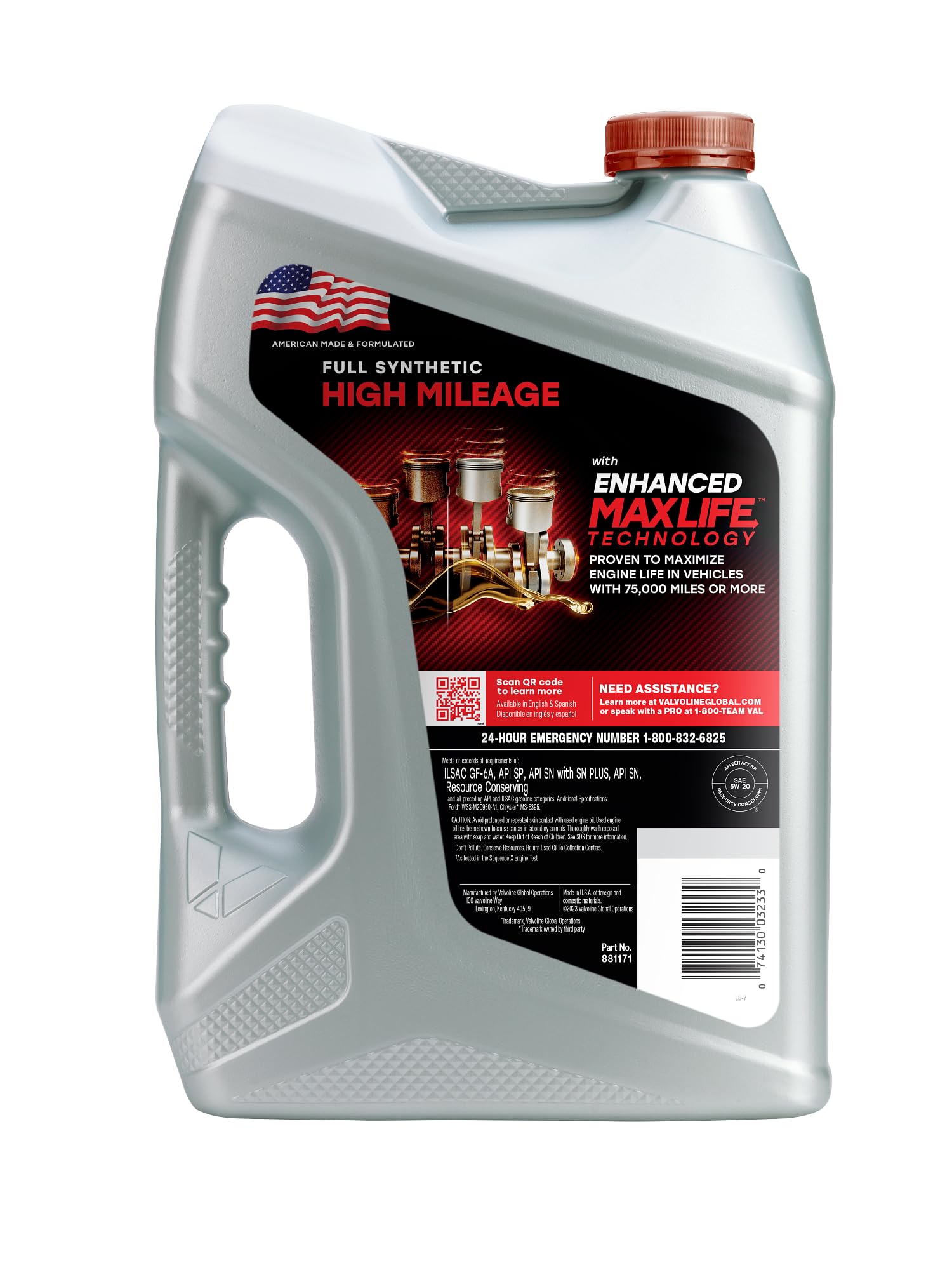 Valvoline High Mileage 150K with Maxlife Plus Technology 5W-30 Motor Oil 5 Quart