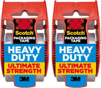 Scotch Heavy Duty Shipping Packing Tape, Clear, Packing Tape for Moving Boxes and Packaging Supplies, 1.88 in. x 22.2 yd., 6 Roll Dispensers, Moving Supplies
