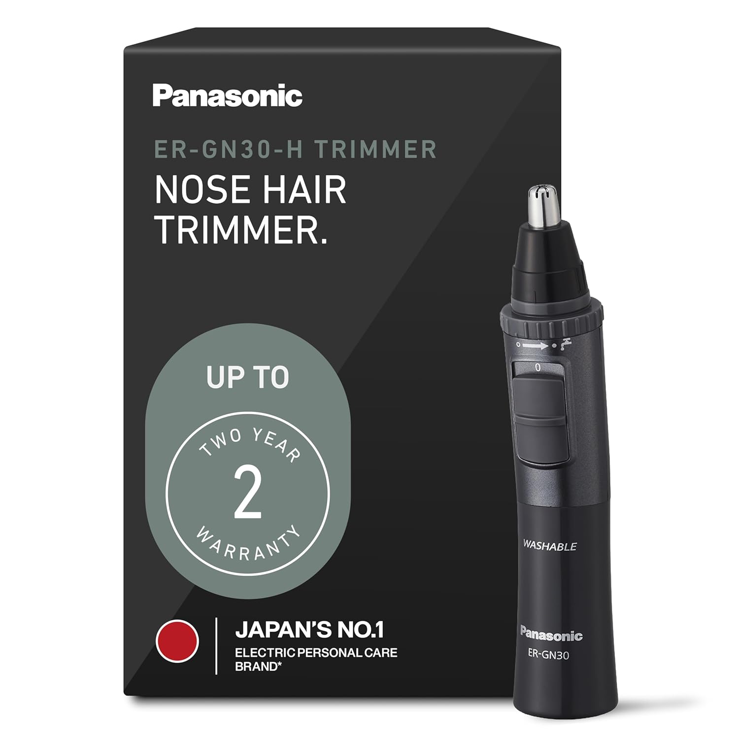 Panasonic Ear and Nose Hair Trimmer for Men with Vacuum Cleaning System, Powerful Motor and Dual-Edge Blades for Smoother Cutting, Wet/Dry – ER-GN70-K (Black)