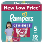 Pampers Diapers - Cruisers 360 - Size 5, 128 Count, Babyproof up to 100% Leakproof Pull-On Diaper