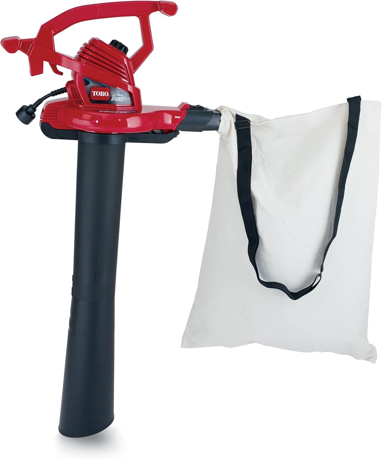 Toro 51621 UltraPlus Leaf Blower Vacuum, Variable-Speed (up to 250 mph) with Metal Impeller, 12 amp,Red