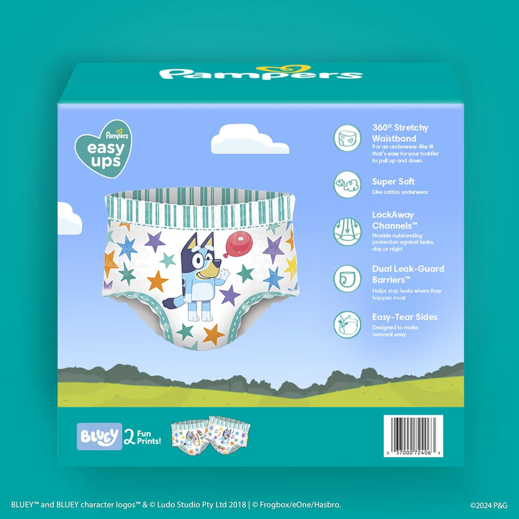Pampers Training Pants - Easy Ups Boys & Girls Bluey - Size 5T-6T, 84 Count, Children's Potty Underwear (Packaging May Vary)