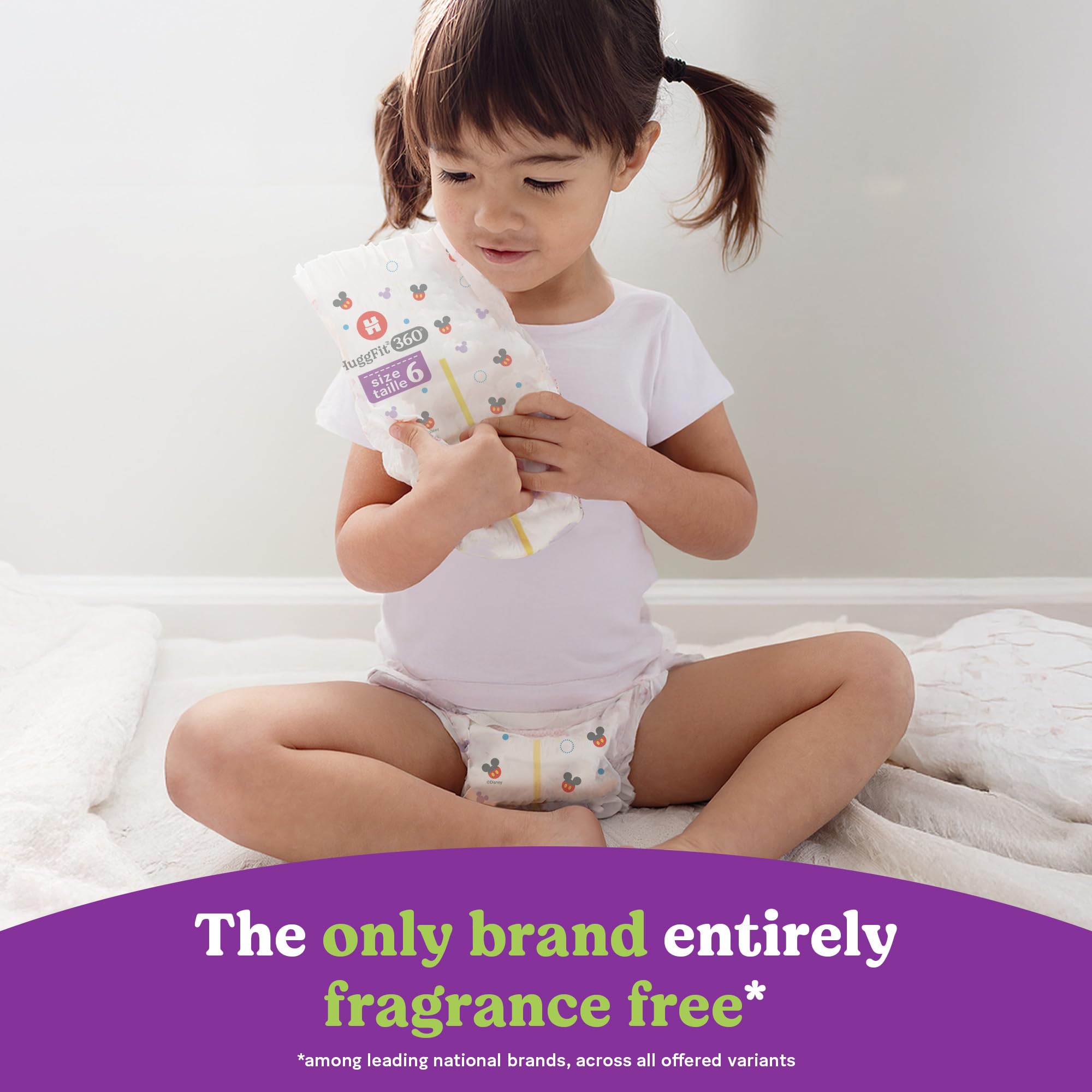 Huggies Size 6 Baby Diapers, Little Movers HuggFit 360° Baby Diapers with 360° Waistband, Size 6 (35+ lbs), 104 Count (2 Packs of 52), Packaging May Vary