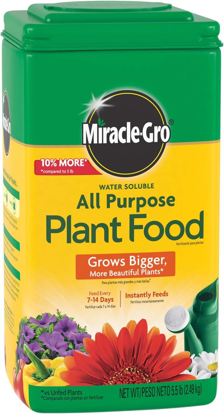 Miracle-Gro Water Soluble All Purpose Plant Food, For All Indoor or Outdoor Plants, Roses, Flowers, Vegetables, Houseplants, Trees, and Shrubs, 1.5 lbs