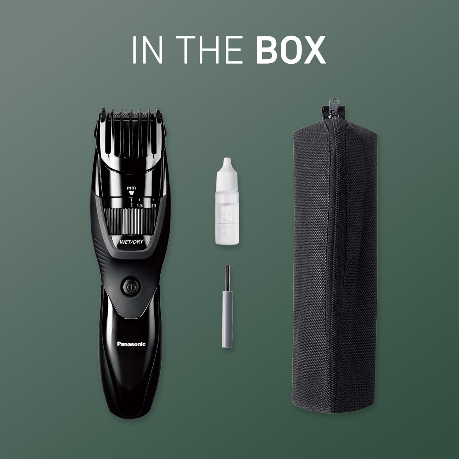 Panasonic Cordless Beard Trimmer for Men with Precision Dial, 19 Adjustable Length Settings, Rechargeable Battery, Washable - ER-GB42-K (Black)