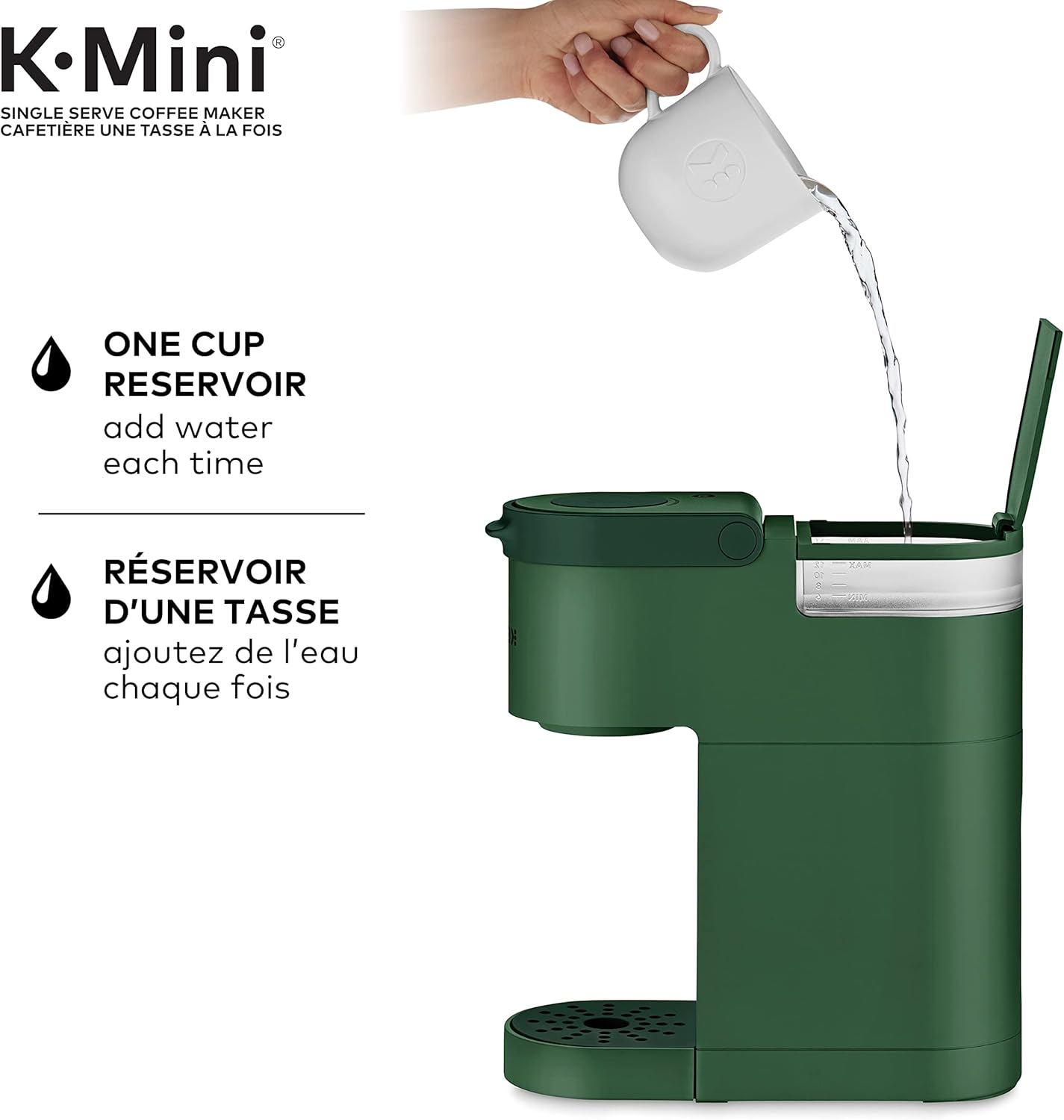 Keurig K-Mini Single Serve K-Cup Pod Coffee Maker, Featuring An Ultra-sleek Design, Evergreen