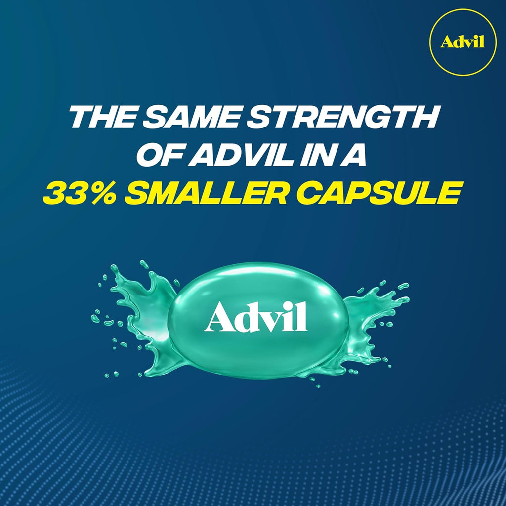 Advil Liqui-Gels Minis Pain Reliever and Fever Reducer, Pain Medicine for Adults with Ibuprofen 200mg for Pain Relief - 80 Liquid Filled Capsules