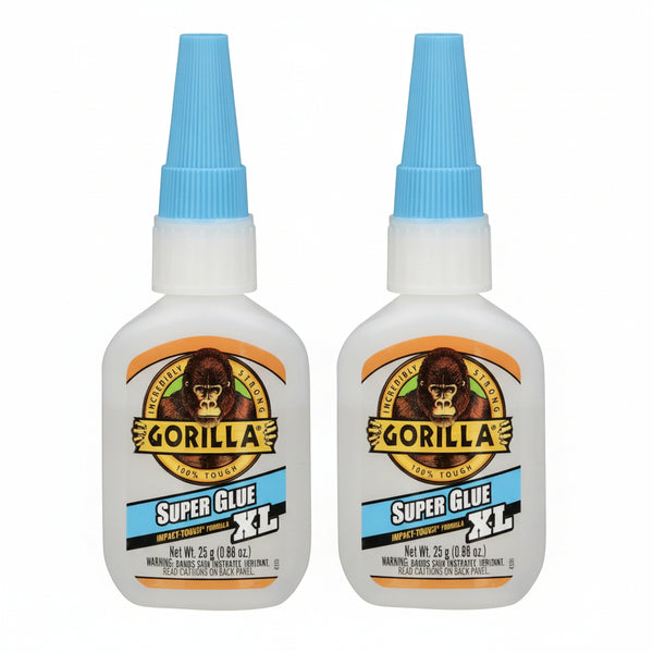 Gorilla Super Glue XL, Clear Glue, 25 Gram (Pack of 2) - All Purpose and Fast Setting for Projects and Repairs