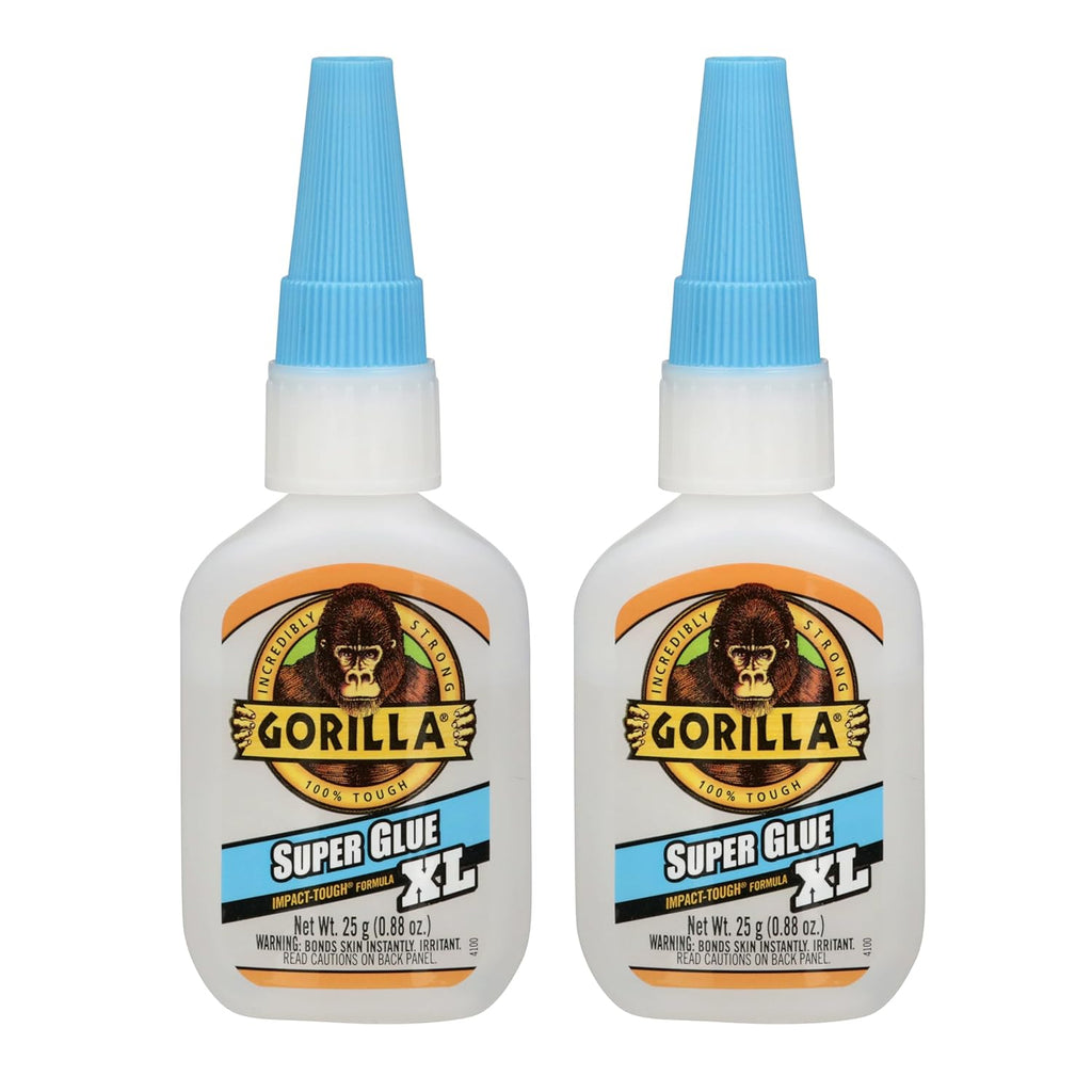 Gorilla Super Glue XL, Clear Glue, 25 Gram (Pack of 2) - All Purpose and Fast Setting for Projects and Repairs