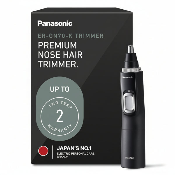 Panasonic Ear and Nose Hair Trimmer for Men with Vacuum Cleaning System, Powerful Motor and Dual-Edge Blades for Smoother Cutting, Wet/Dry – ER-GN70-K (Black)