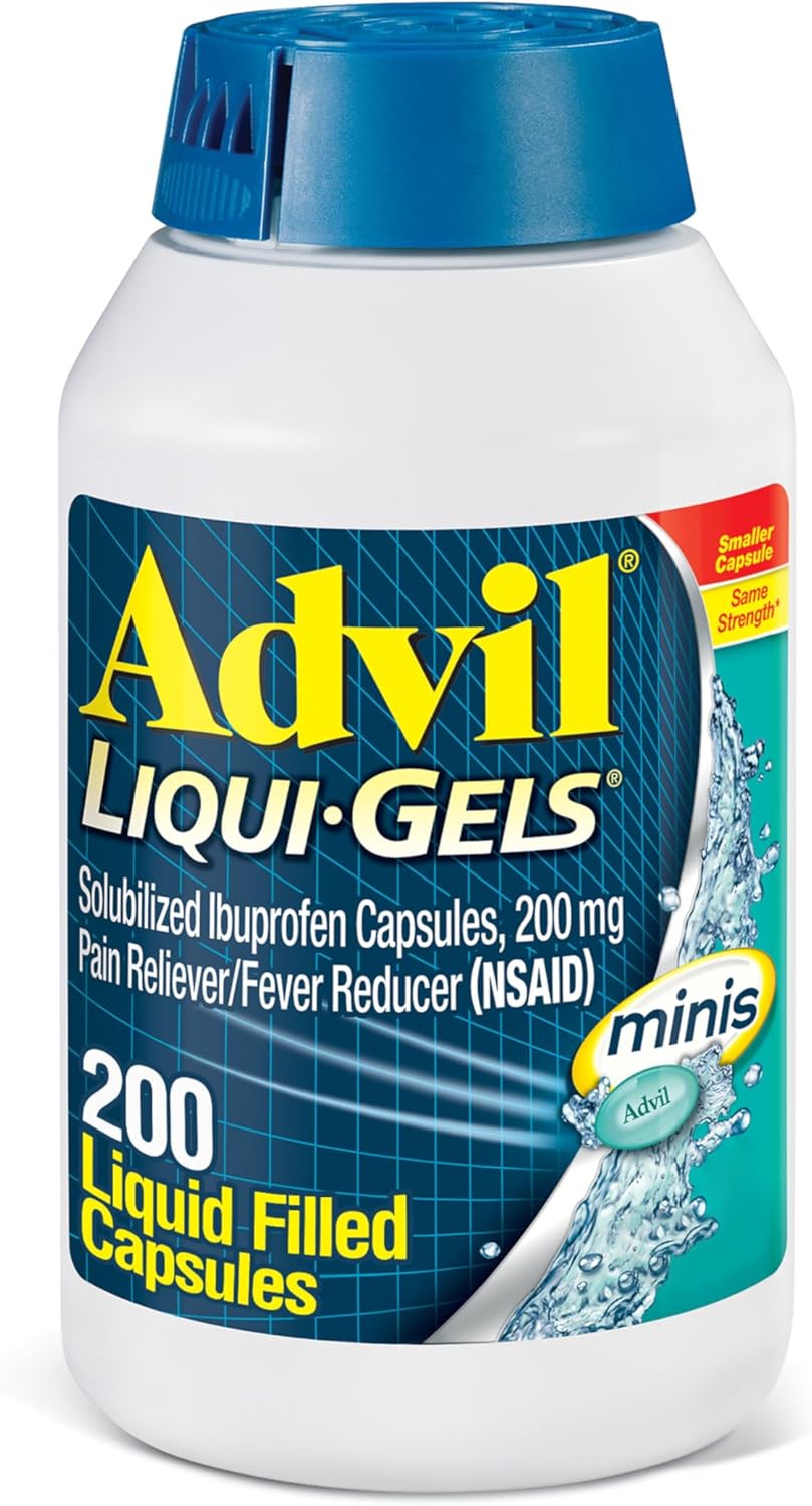Advil Pain Reliever and Fever Reducer, Pain Relief Medicine with Ibuprofen 200mg for Headache, Backache, Menstrual Pain and Joint Pain Relief - 200 Coated Tablets