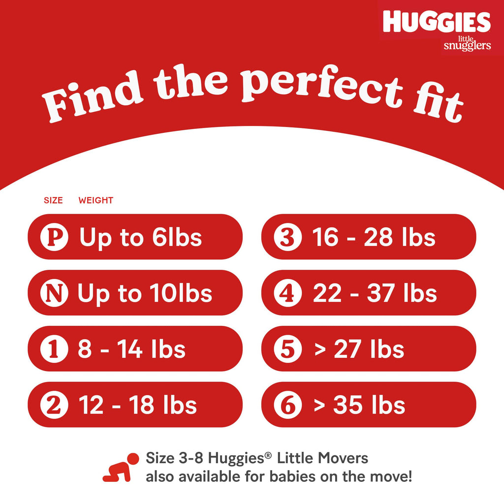 Huggies Size 1 Diapers, Little Snugglers Diapers, Size 1 (8-14 lbs), 198 Count (6 Packs of 33), Packaging May Vary