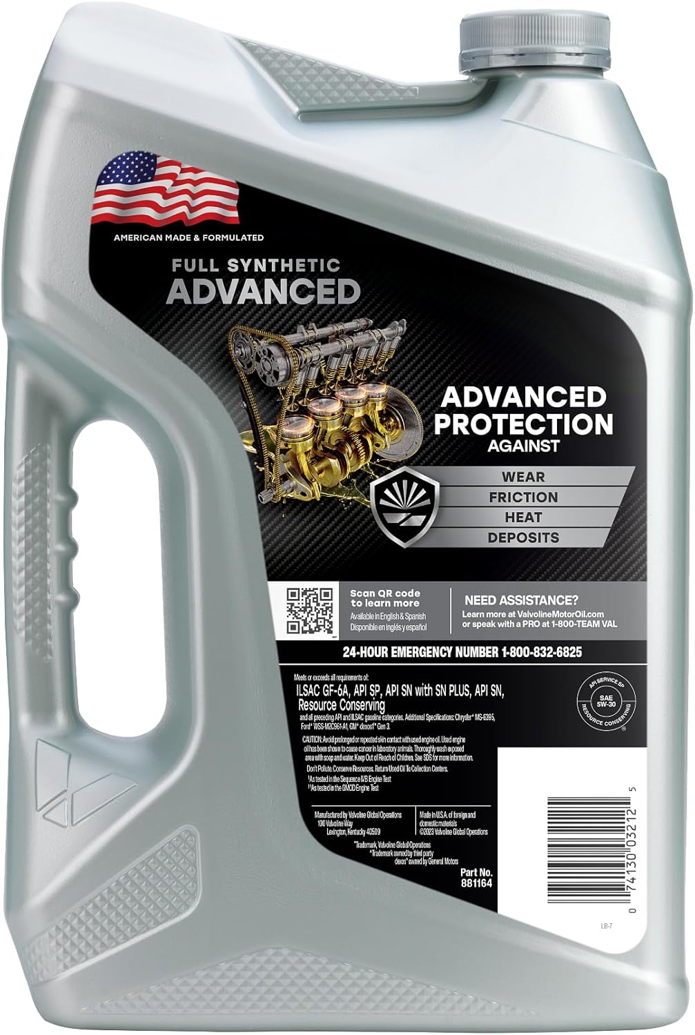 Valvoline Advanced Full Synthetic SAE 5W-30 Motor Oil 5 QT
