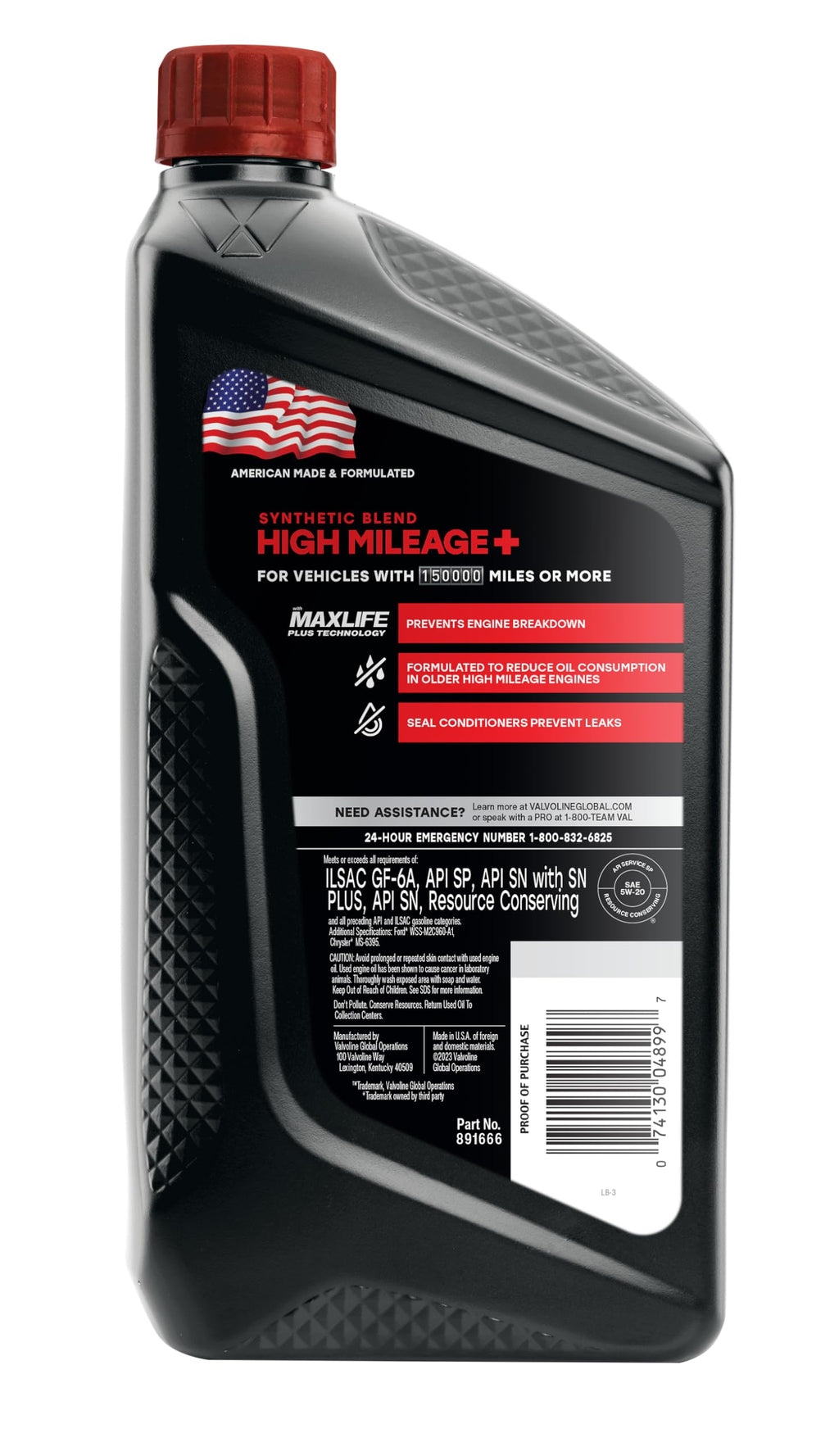 Valvoline High Mileage 150K with Maxlife Plus Technology 5W-30 Motor Oil 5 Quart