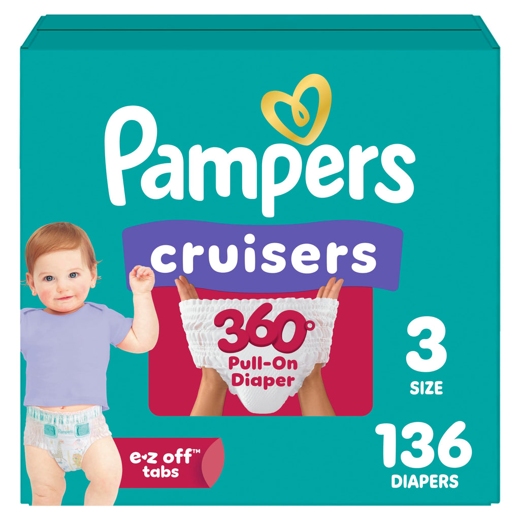 Pampers Diapers - Cruisers 360 - Size 5, 128 Count, Babyproof up to 100% Leakproof Pull-On Diaper