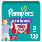 Pampers Diapers - Cruisers 360 - Size 5, 128 Count, Babyproof up to 100% Leakproof Pull-On Diaper