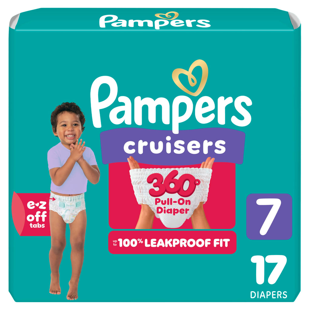 Pampers Diapers - Cruisers 360 - Size 5, 128 Count, Babyproof up to 100% Leakproof Pull-On Diaper