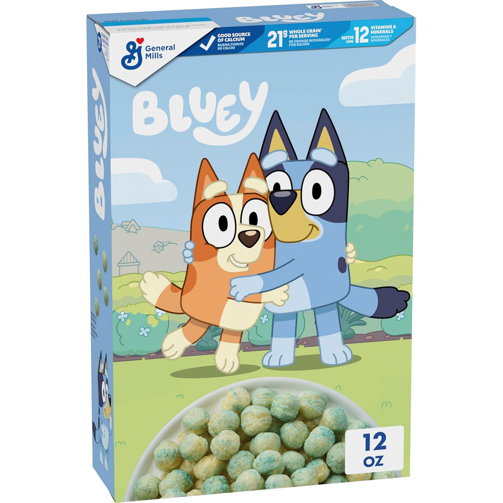 Bluey Cereal, Crispy Corn Cereal Puffs, Made with Whole Grain, Family Size, 18 oz