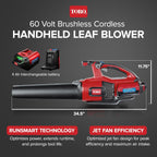 Toro 60-Volt Max Electric Brushless Cordless Leaf Blower with 120 MPH Air Speed and 605 CFM, 2.5 Ah Lithium Ion Battery & Charger Included