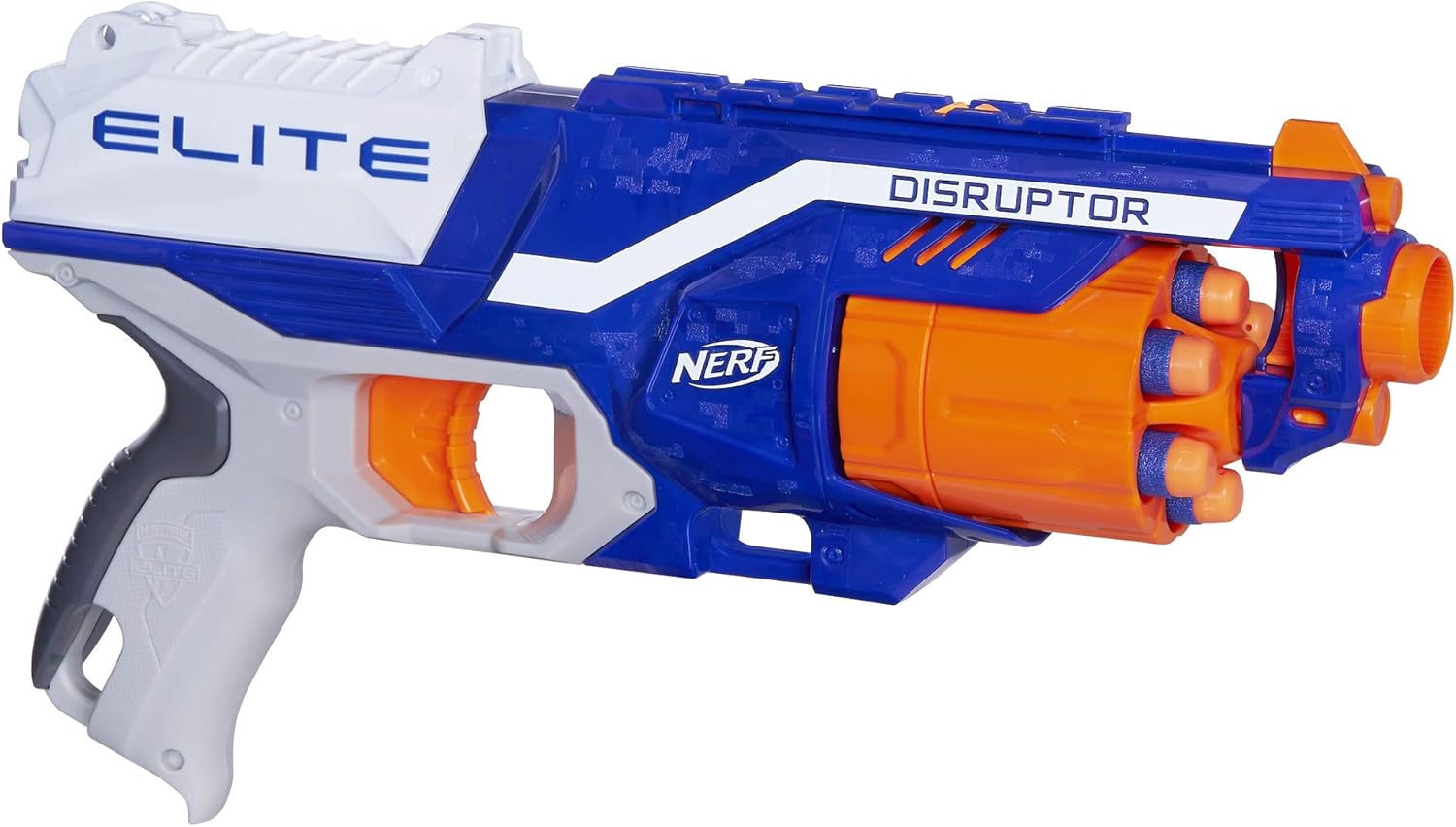 NERF Elite Disrupter Blaster - 6-Dart Rotating Drum, Slam Fire, Translucent Red (Amazon Exclusive)