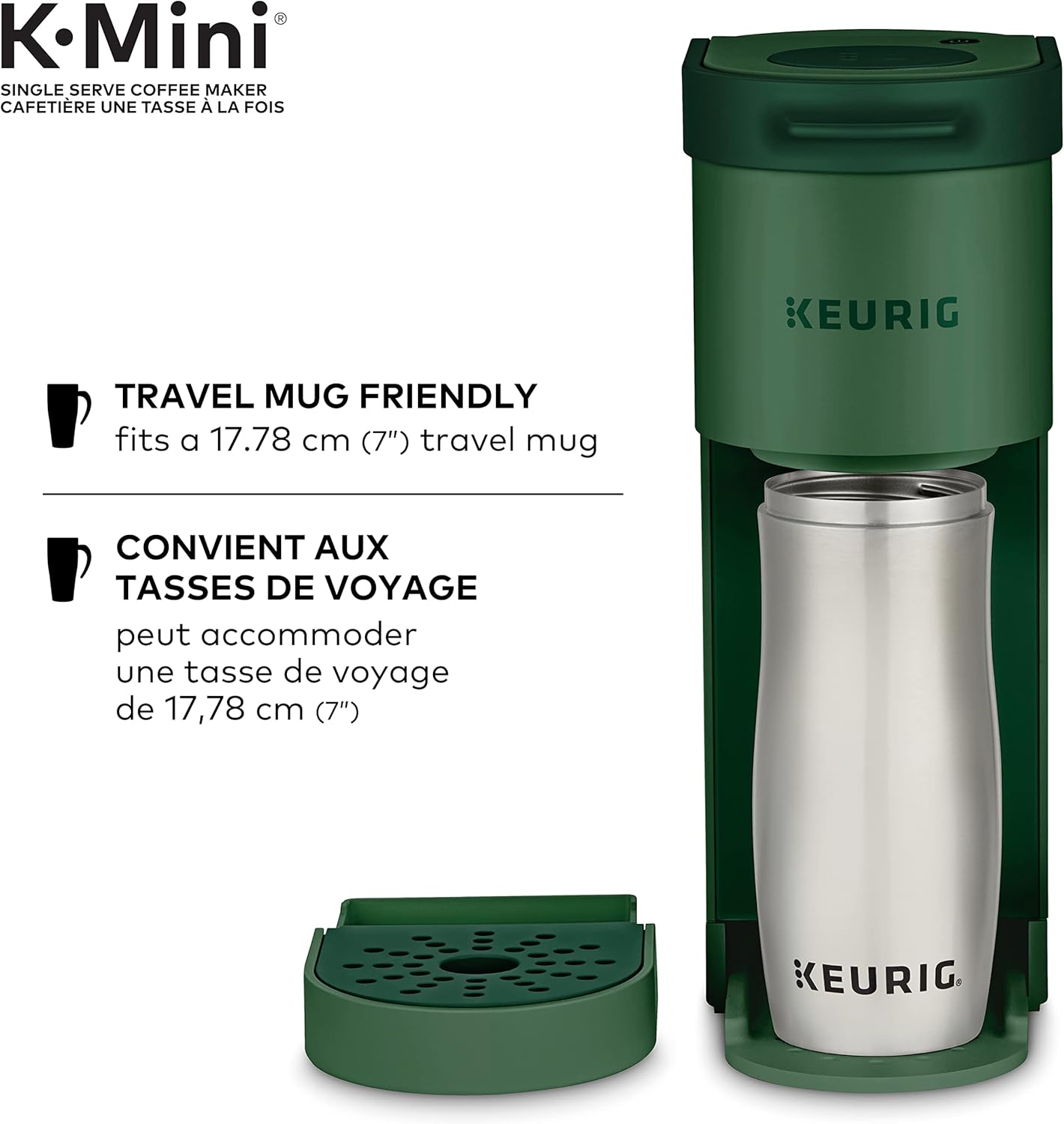 Keurig K-Mini Single Serve K-Cup Pod Coffee Maker, Featuring An Ultra-sleek Design, Evergreen